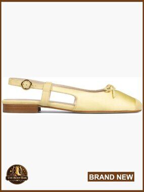 Satin Slingback Bow Ballet Flats Round Toe Comfortable Dress Shoes